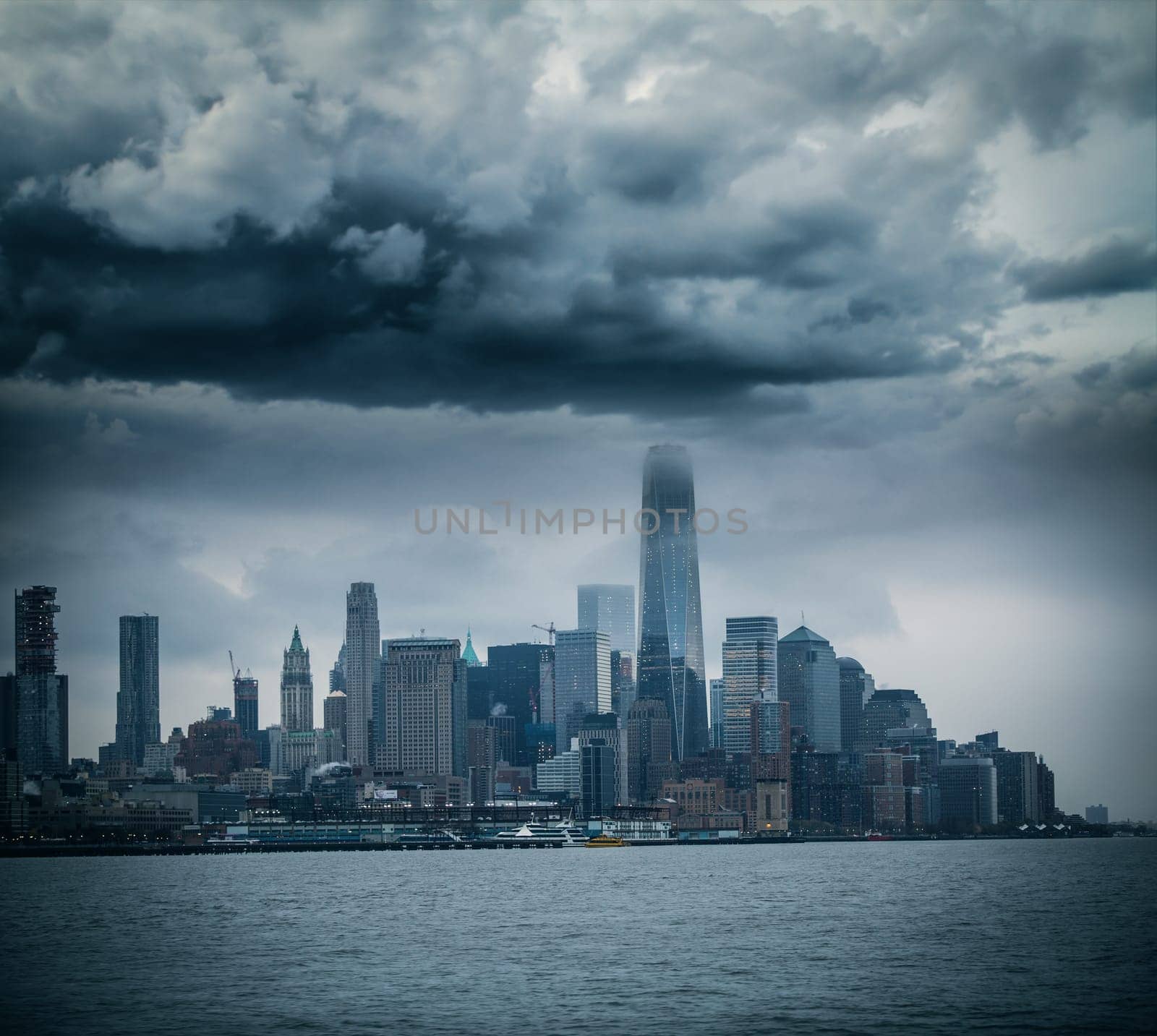storm in Manhattan. The view from the Hudson River.