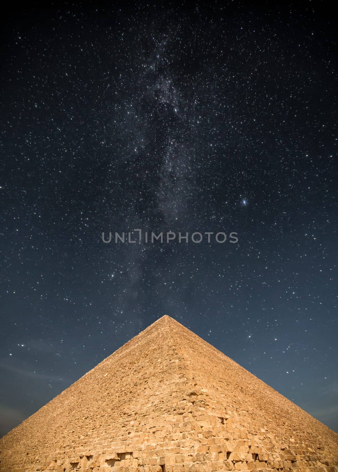 Milky Way. pyramids of the pharaohs in Giza. Cairo, Egypt