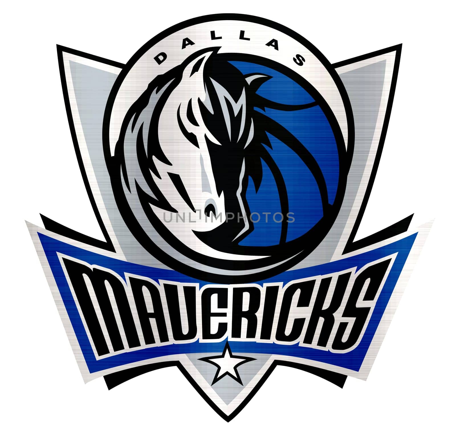 Dallas Mavericks metallic illustration basketball