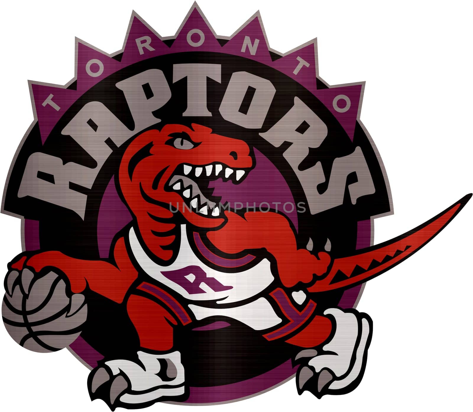 toronto raptors metallic illustration basketball
