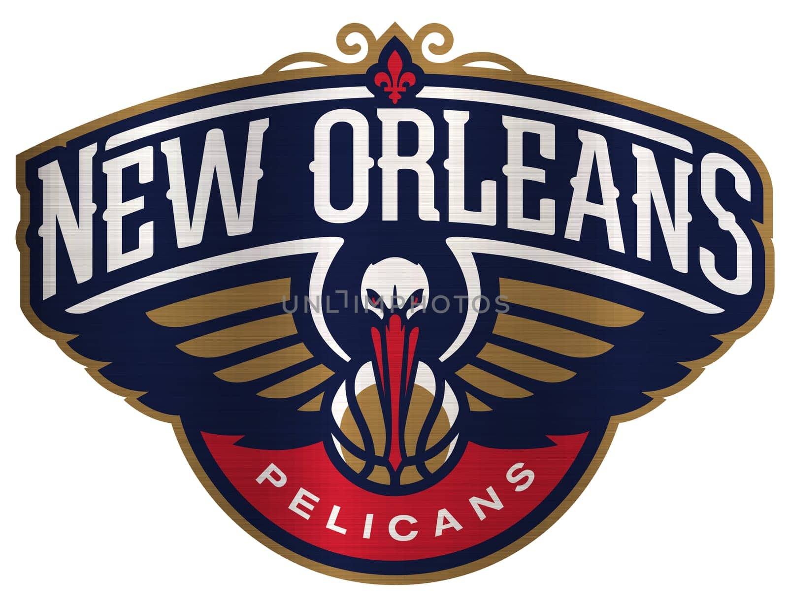New Orleans Pelicans metallic illustration basketball
