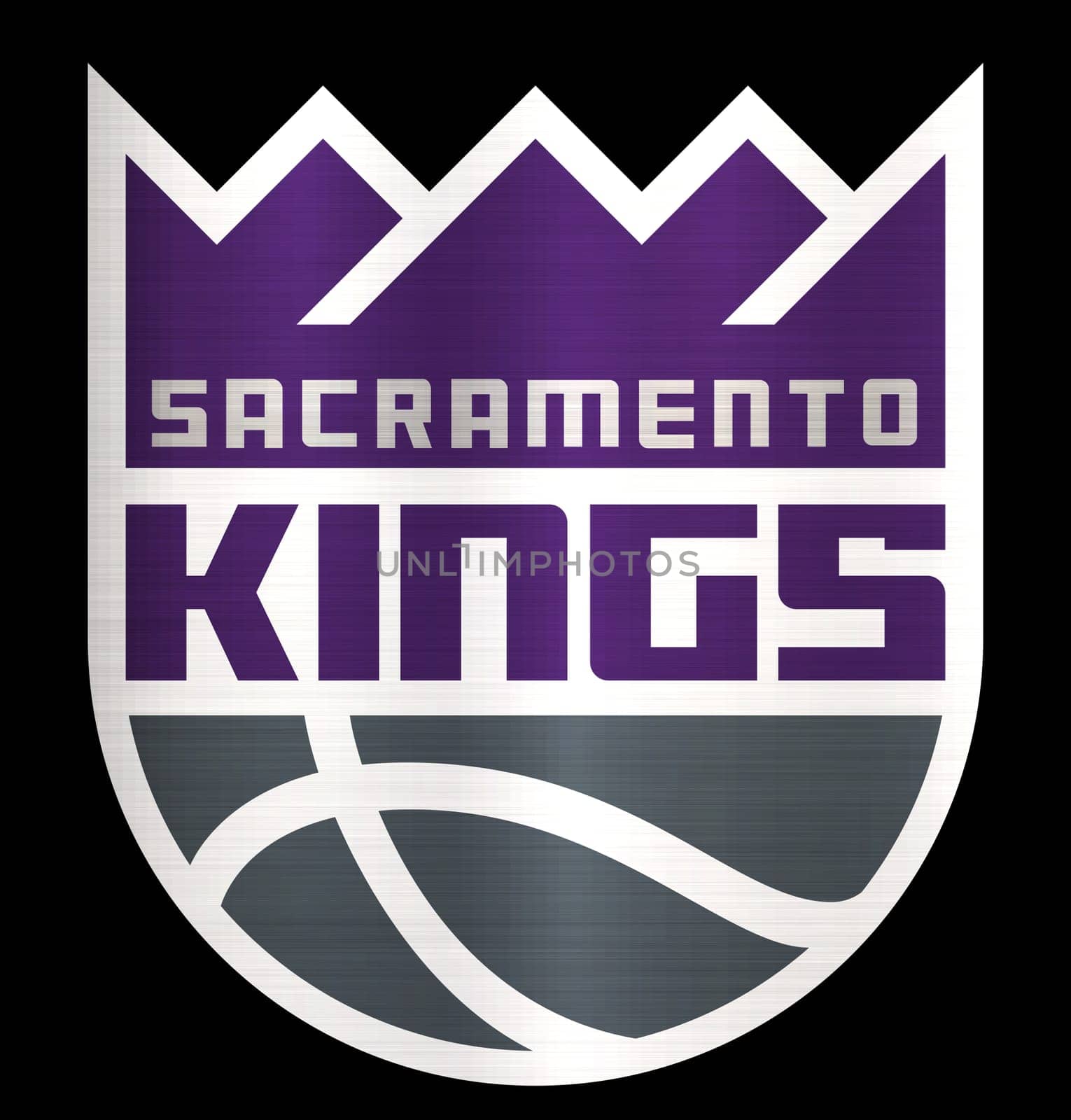 Sacramento Kings metallic ilustration basketball