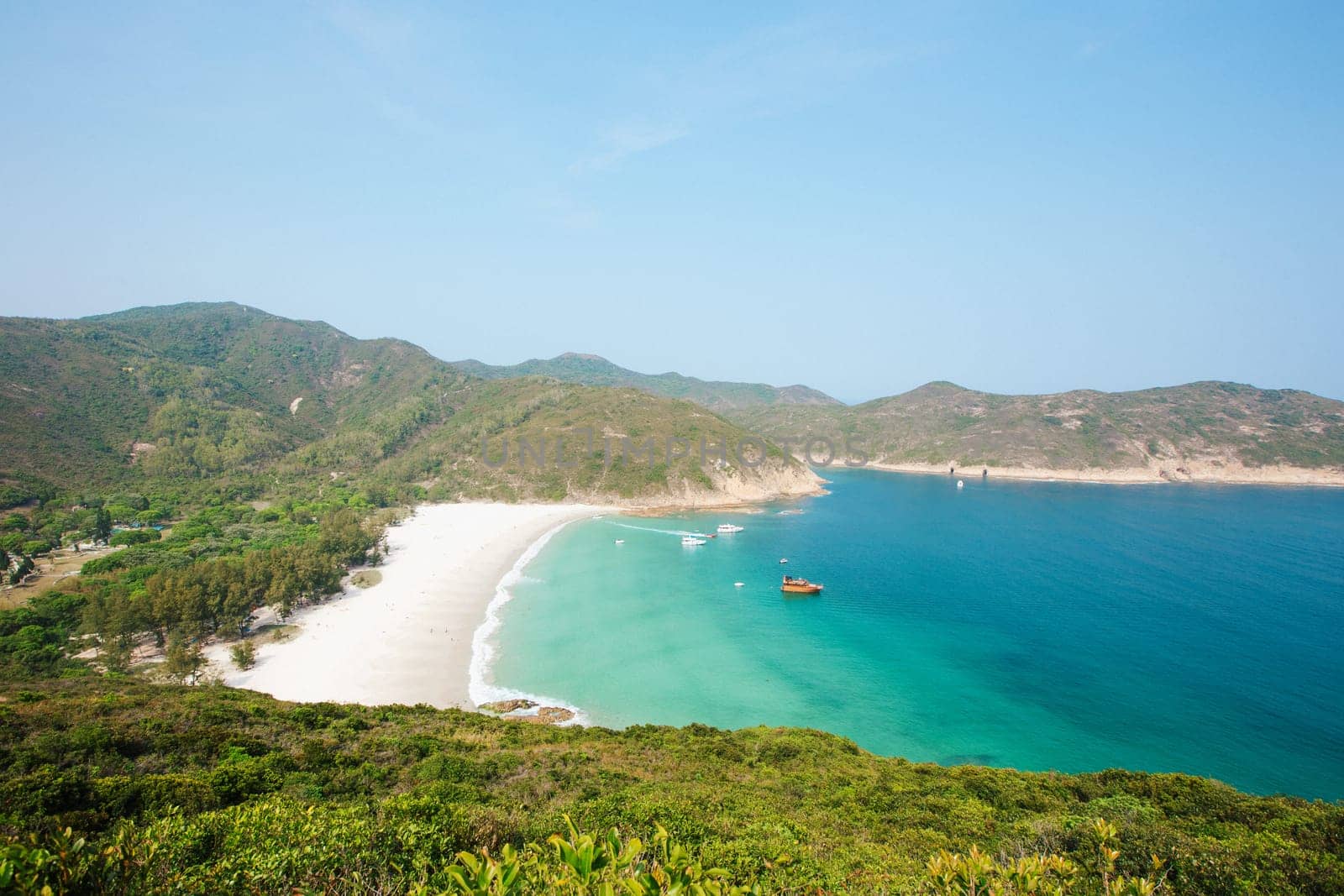 Hong Kong beach at daytime, hiking path