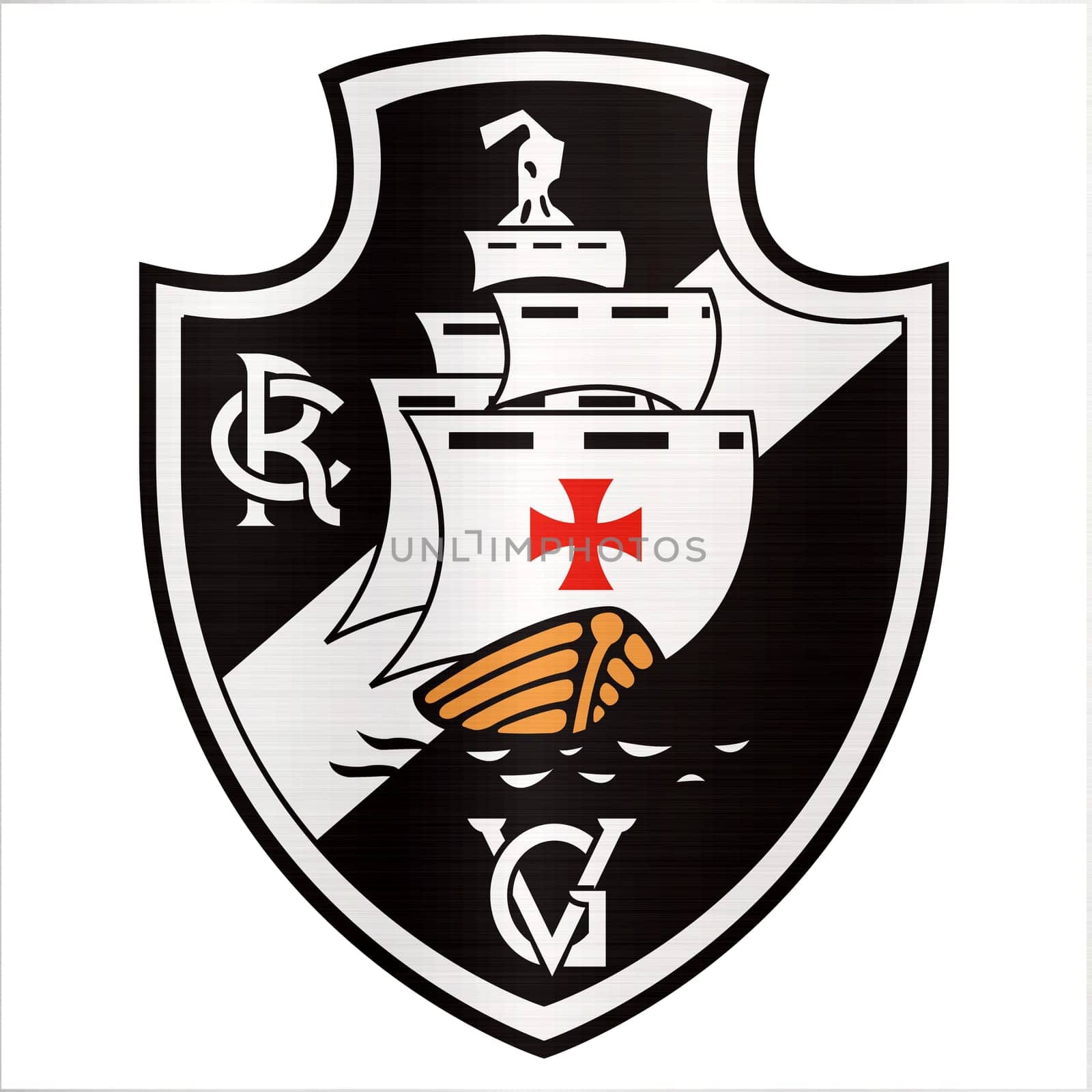 Club de Regatas Vasco da Gama logo metallic illustration sport