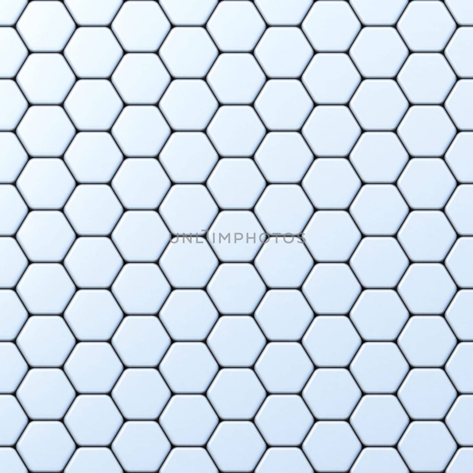 Hexagonal grid 3D render illustration