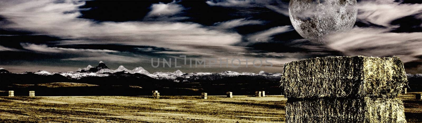 Montana Mountains and Farm