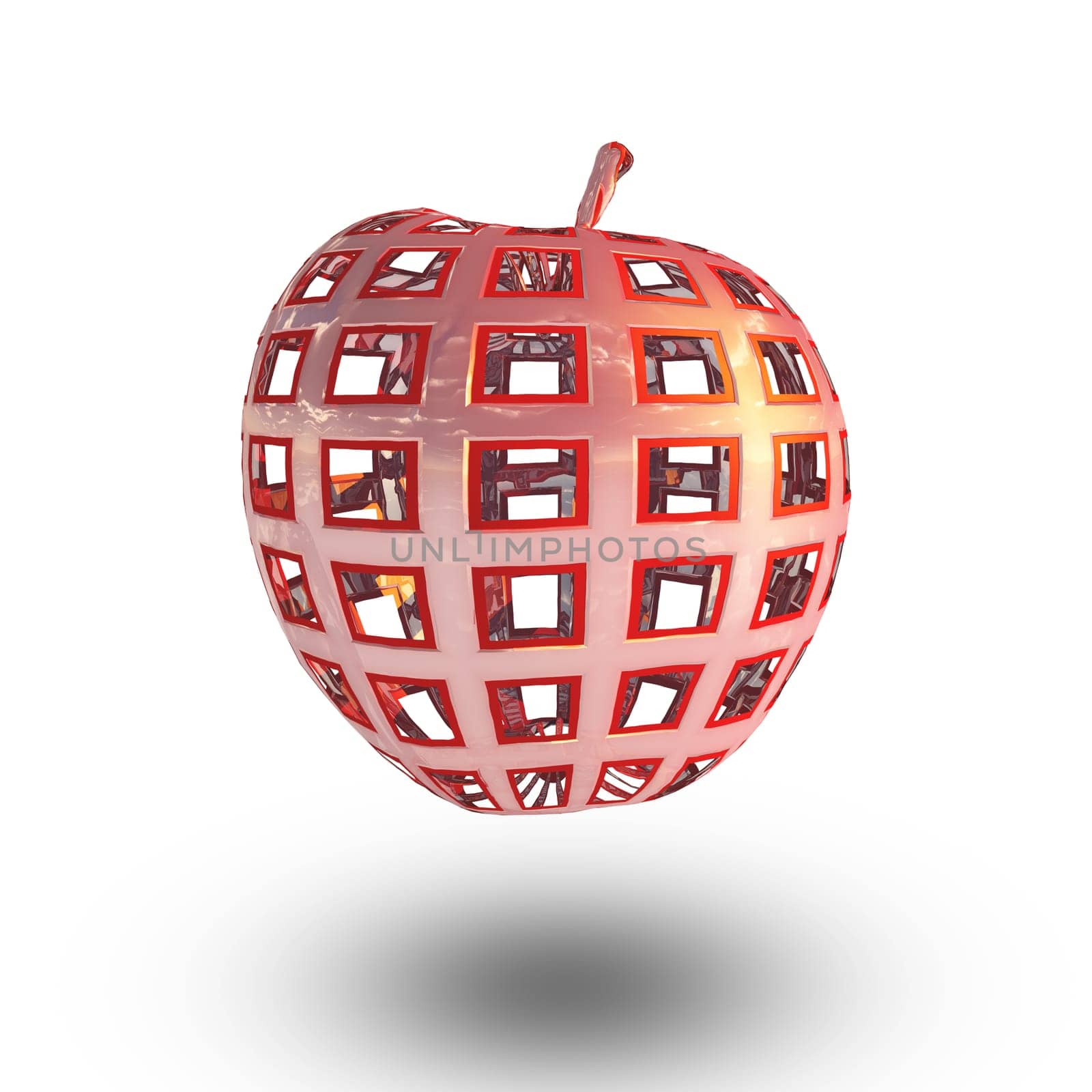 3D rendered Apple. White background