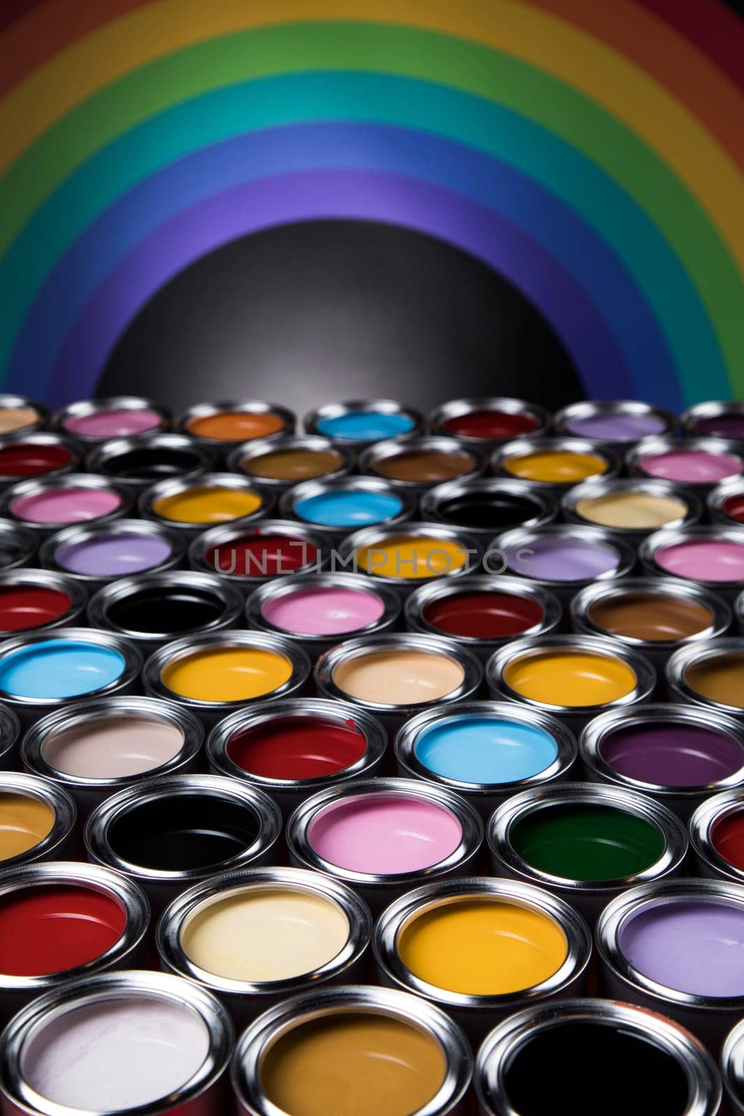 Rainbow colors, Open cans of paint