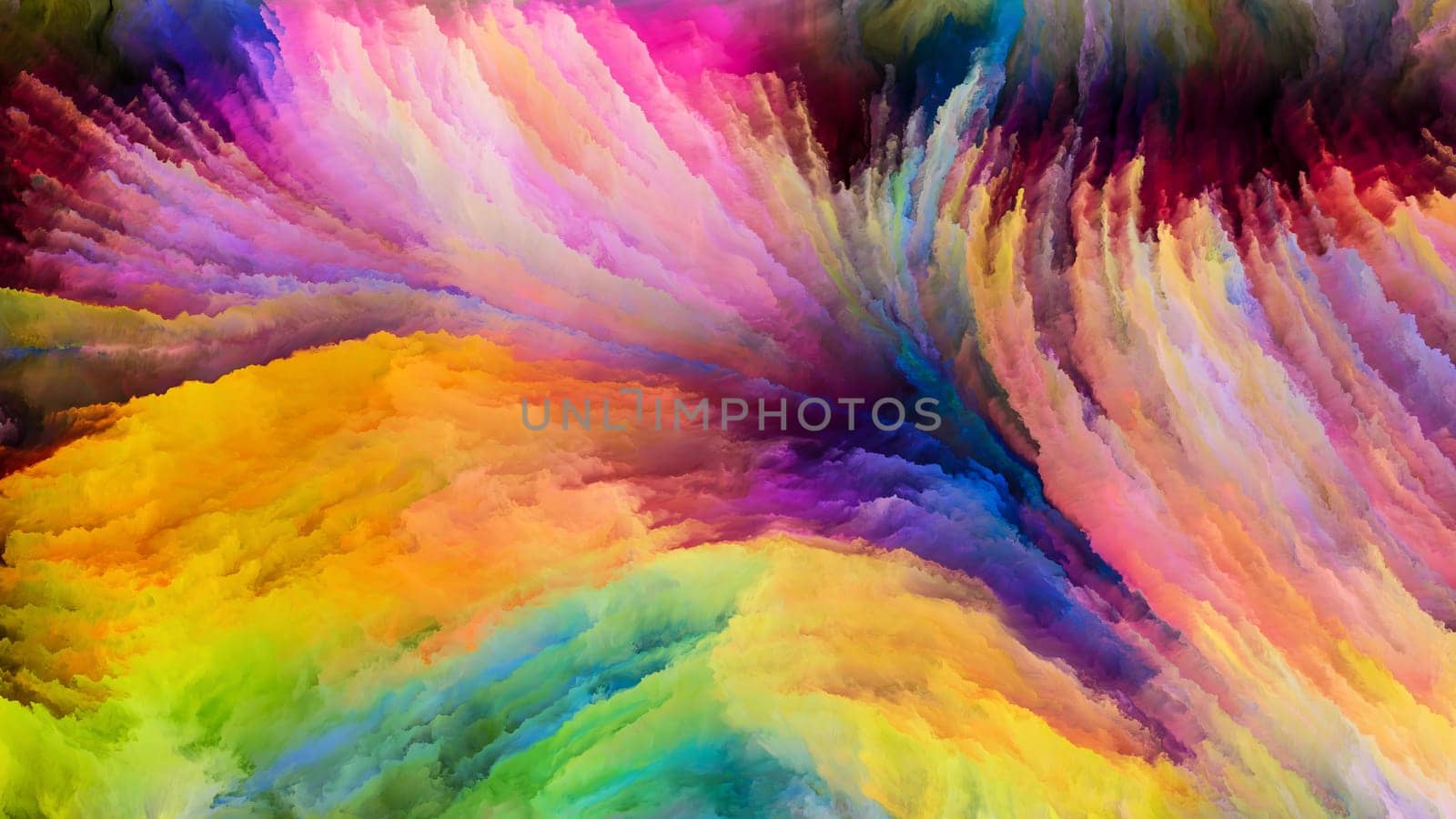 Color In Motion series. Backdrop composed of Flowing Paint pattern for use in the projects on design, creativity and imagination to use as wallpaper for screens and devices