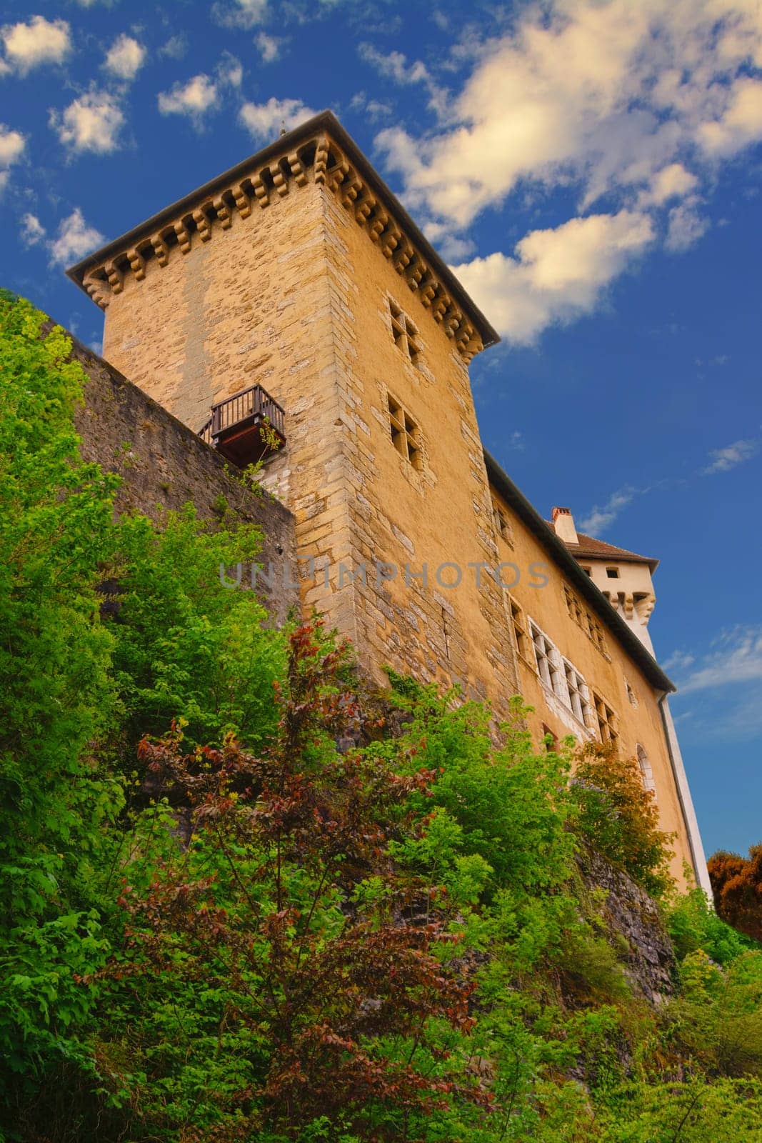 France, Annecy - May 01, 2018: The castle of Annecy is an old castle of the thirteenth century, renovated several times, located in the municipality of Annecy. It was an ancient residence of the Counts of Geneva.