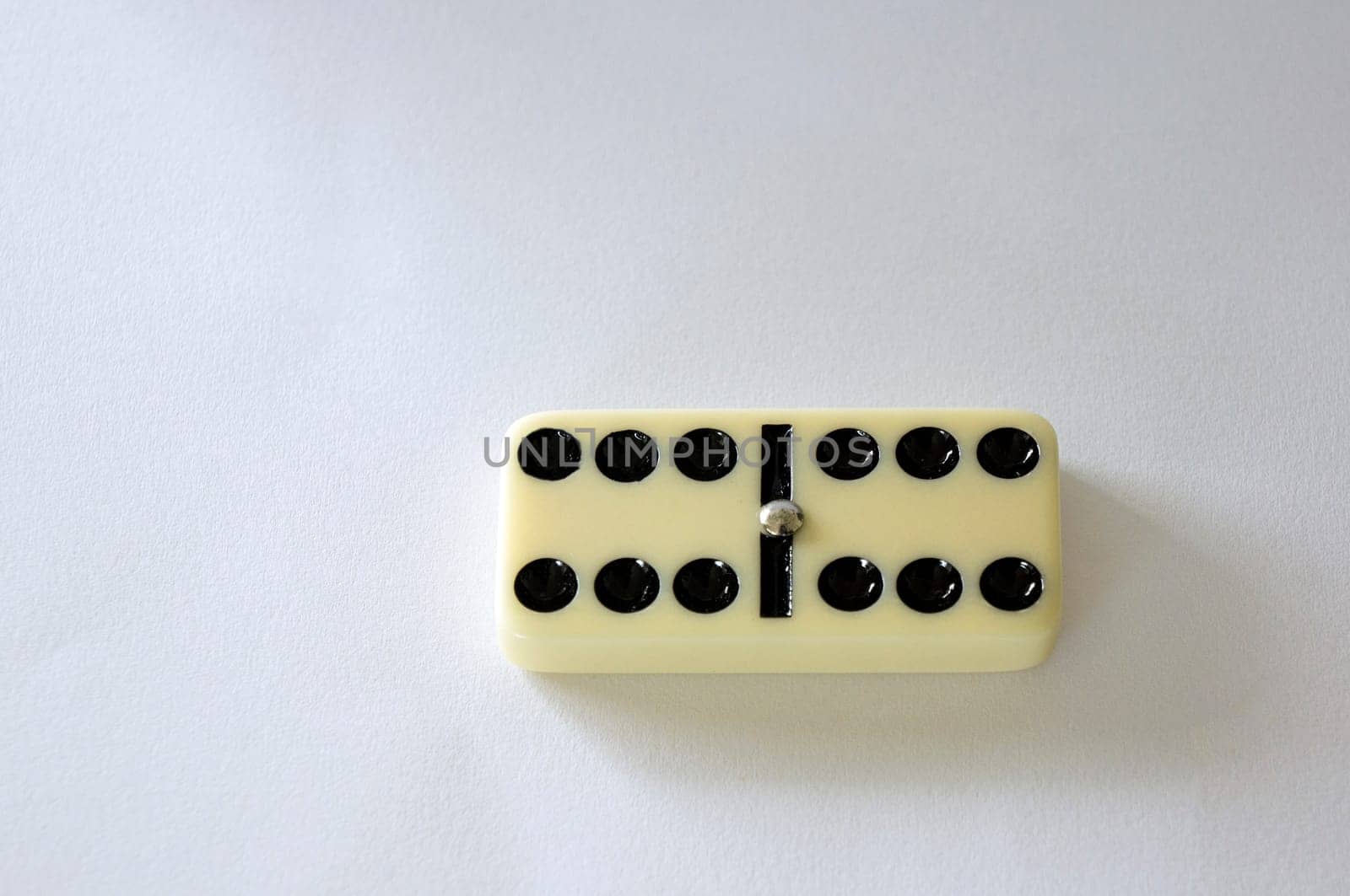 domino isolated white background six game piece