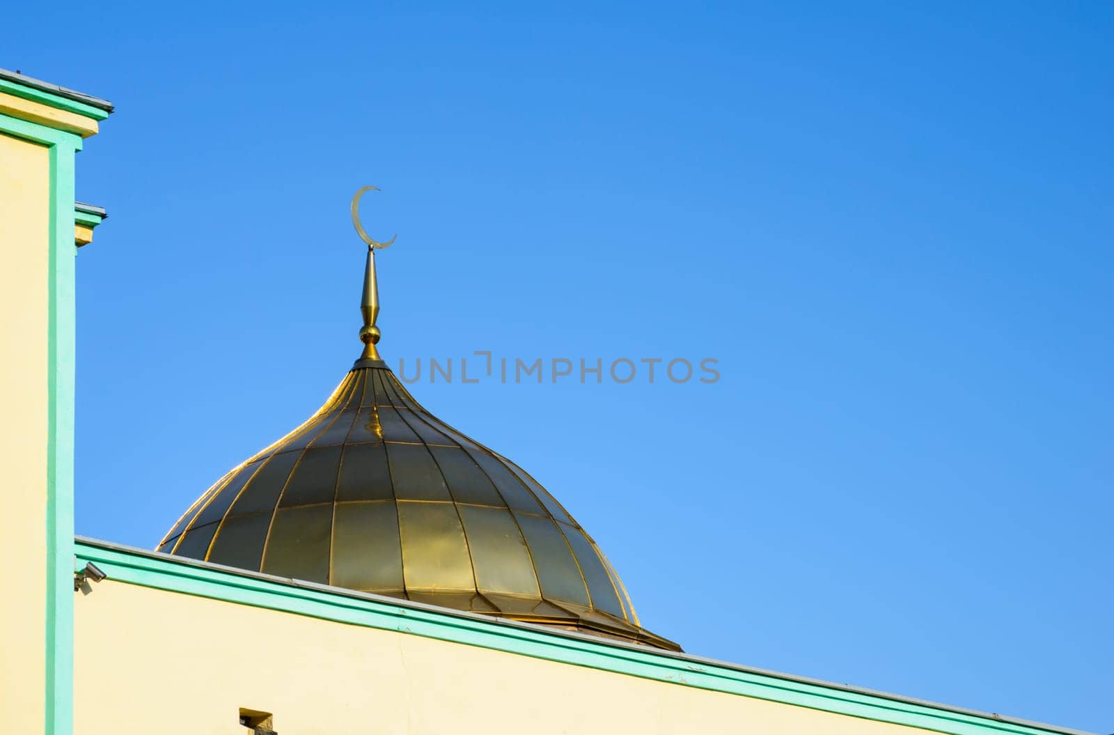 A gold dome over a normal house in kharkiv, Ukraine