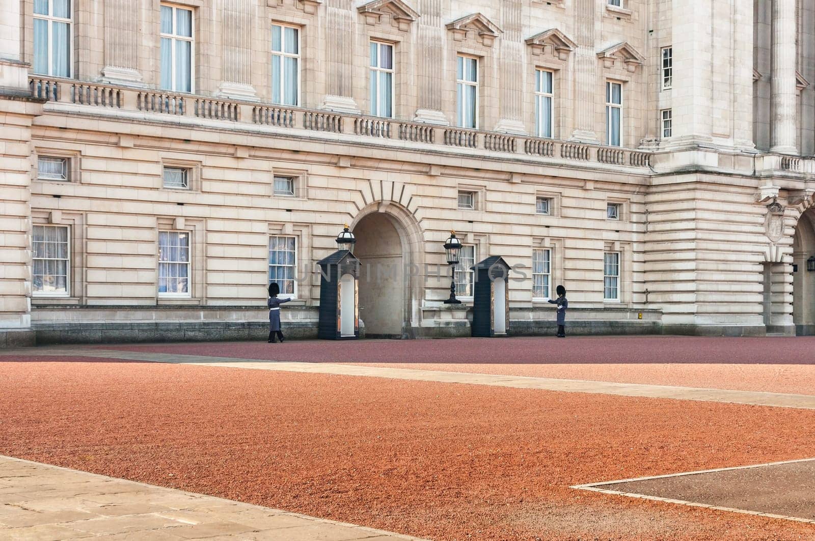 London, UK - March 08, 2011: Guard outside the Buckingham palace in London