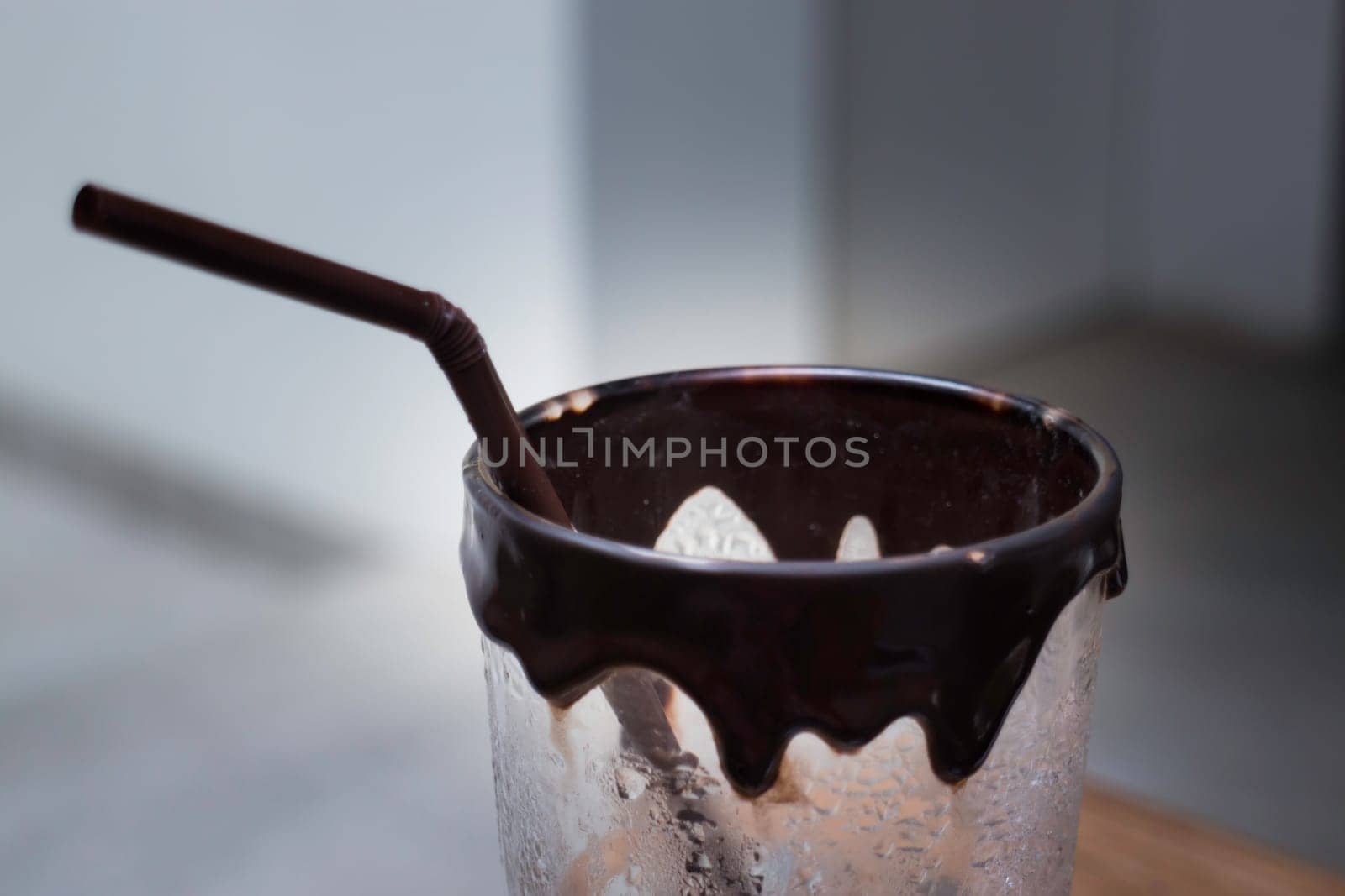 Craft melted chocolate delicious drink, stock photo