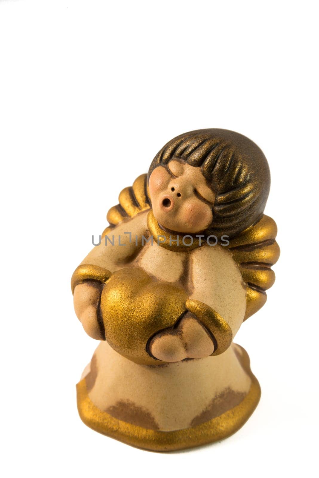 Little gold angel with a big hearth