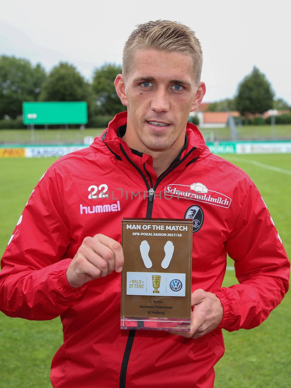 Nils Petersen (SC Freiburg at the DFB-Pokalspiel 2017/18 VfB Germania Halberstadt - SC Freiburg on 12.08.2017