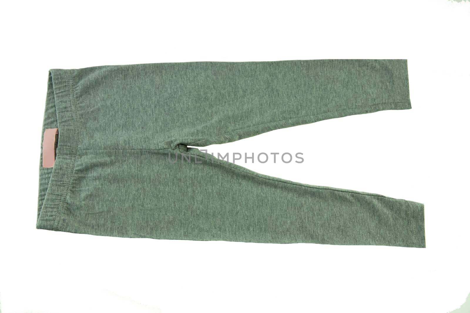 Grey leggings for girl isolated on white. Fashion children.