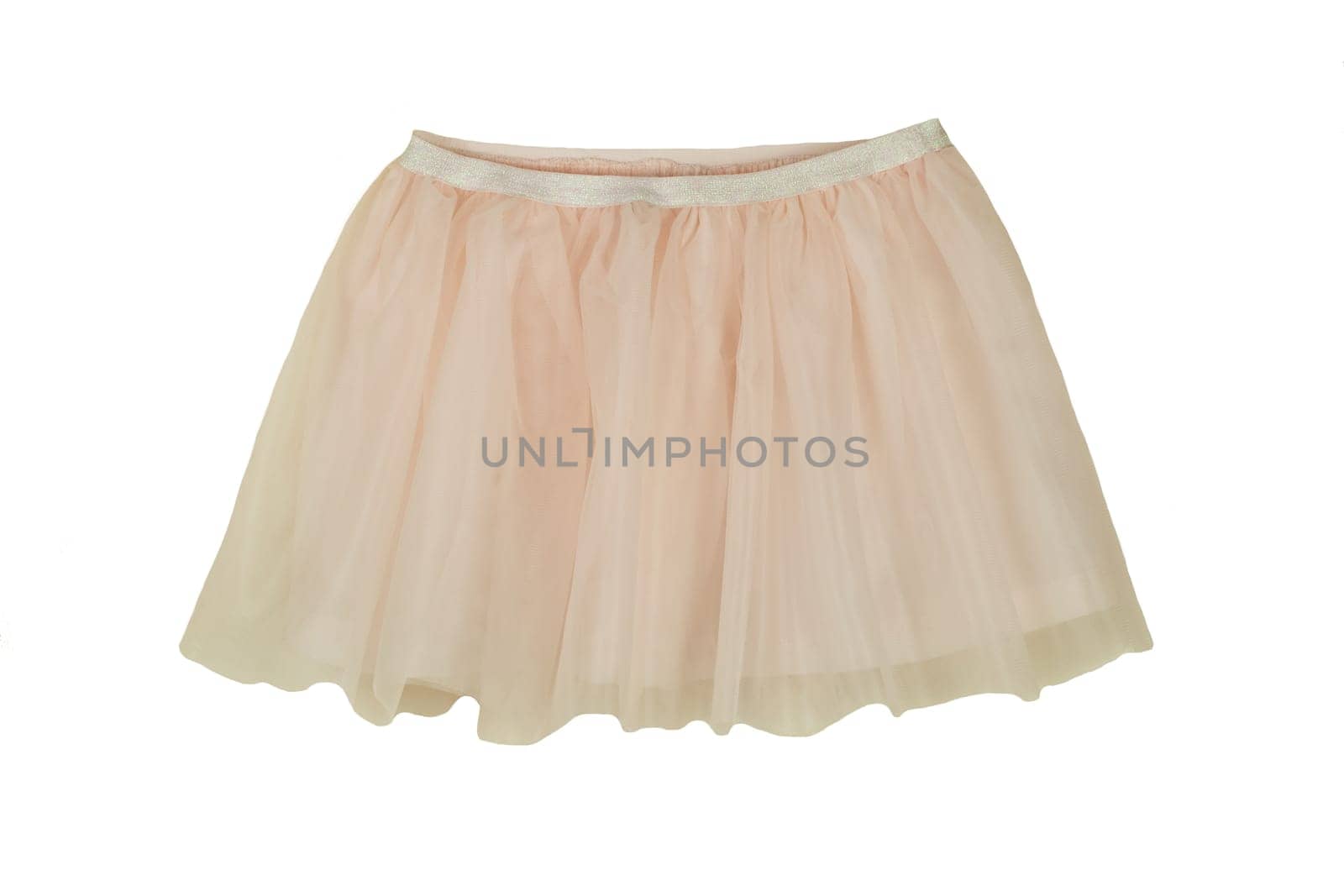 Pink summer skirt isolated on white background. Fashion for children.