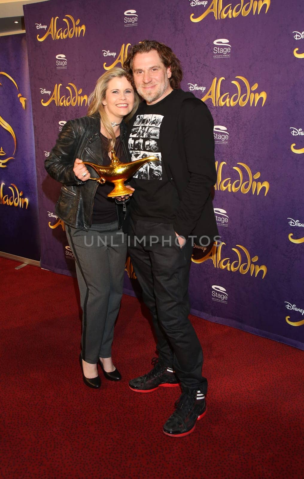 Michaela Schaffrath,Carlos Anthonyo,. Red carpet at benefit concert ALADDIN & FRIENDS IN CONCERT at Neue Flora,Hamburg