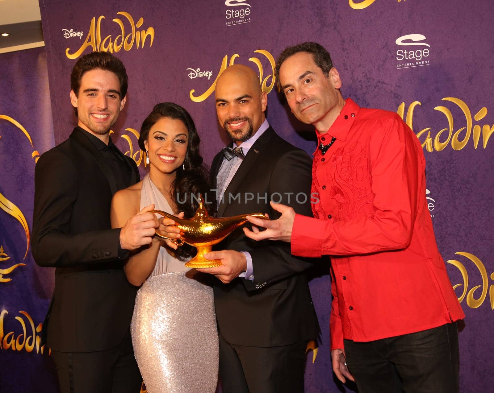 Philipp Buettner,Myrthes Monteiro,Kristofer Weinstein Storey,Alexander di Capri,. Red carpet at benefit concert ALADDIN & FRIENDS IN CONCERT at Neue Flora,Hamburg
