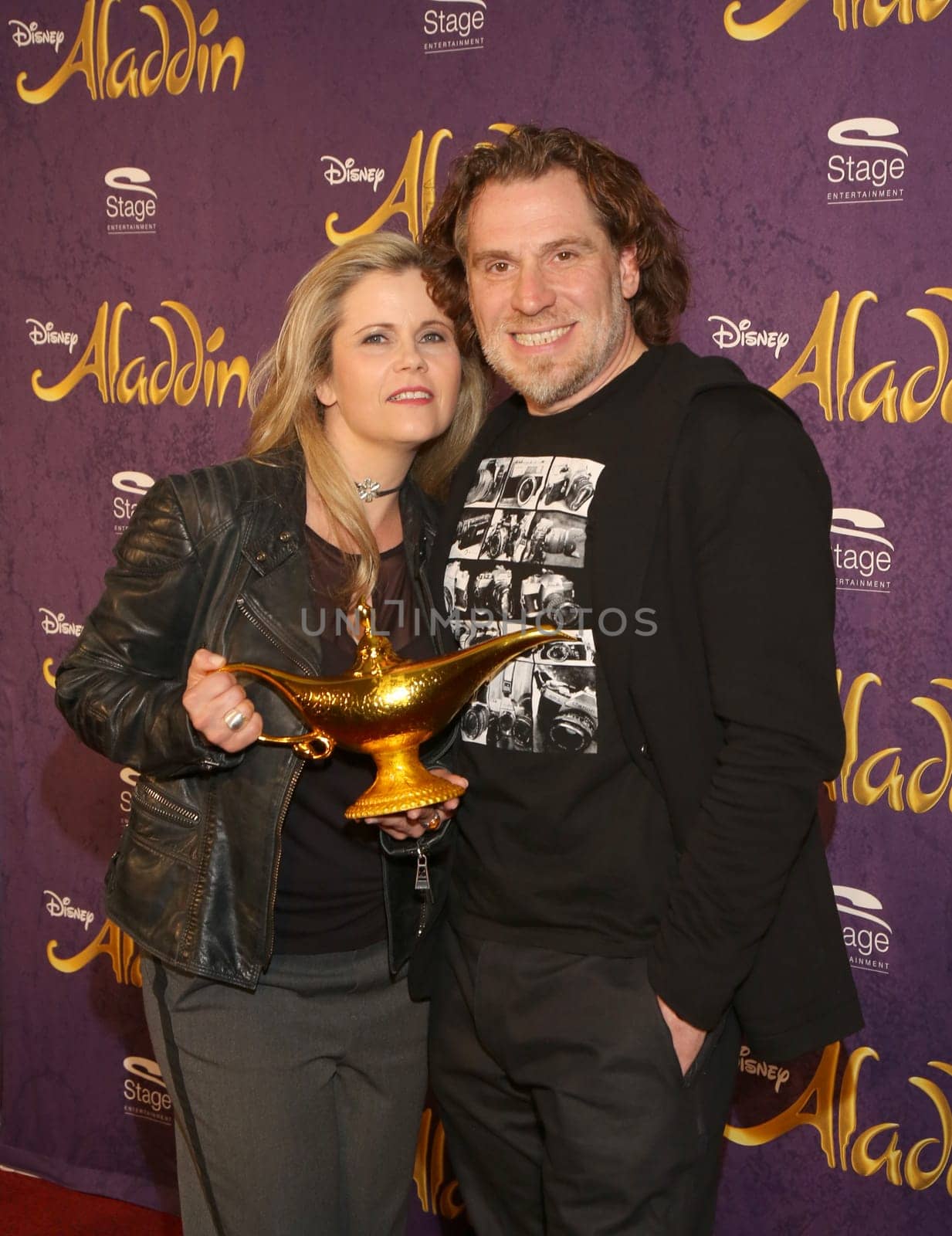 Michaela Schaffrath,Carlos Anthonyo,. Red carpet at benefit concert ALADDIN & FRIENDS IN CONCERT at Neue Flora,Hamburg