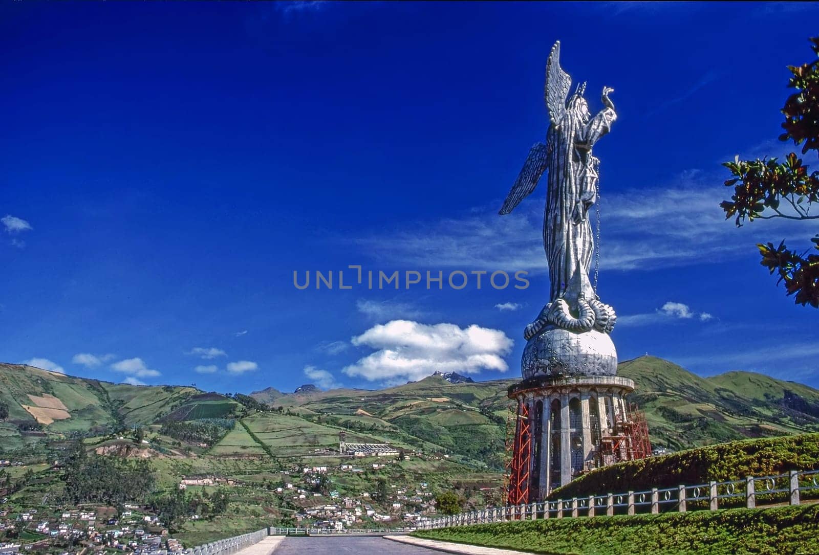Panecillo Hill with statue in Quito, Ecuador