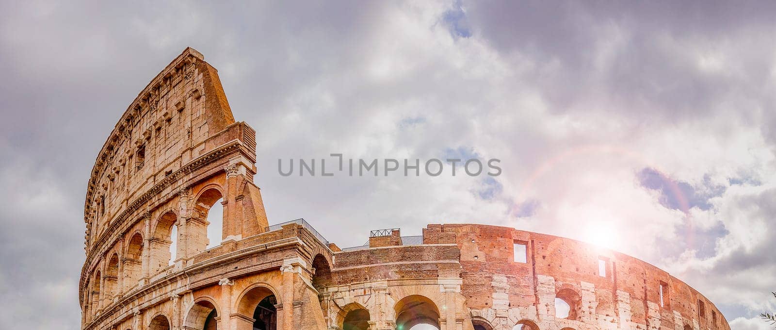 architectural detail of the colosseum in Rome