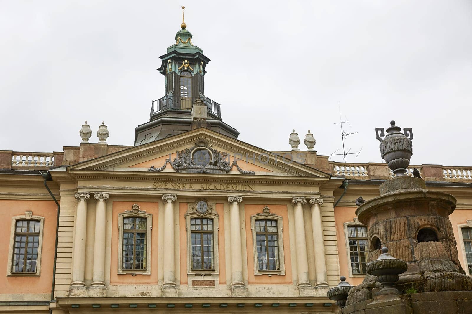 STOCKHOLM, SWEDEN - JULY 11, 2017: The Swedish Academy was founded in 1786 to advance Swedish literature and language. It has awarded the Nobel prize for literature since 1901.