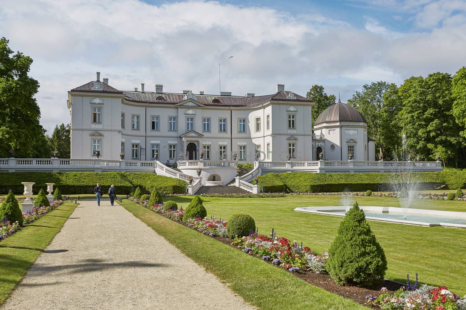 PALANGA, LITHUANIA - JULY 05, 2017: Beautiful Palanga Amber Museum in Tiskeviciai Palace and Botanical Garden in Palanga, Lithuania.
