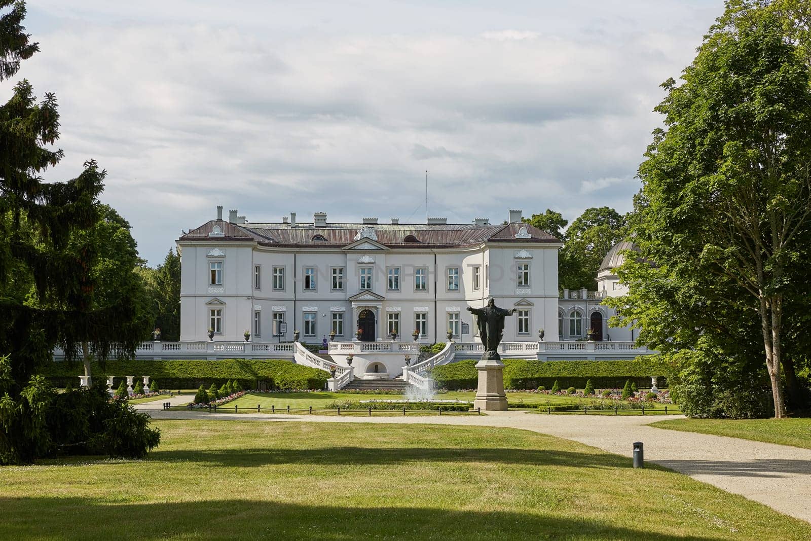 PALANGA, LITHUANIA - JULY 05, 2017: Beautiful Palanga Amber Museum in Tiskeviciai Palace and Botanical Garden in Palanga, Lithuania.