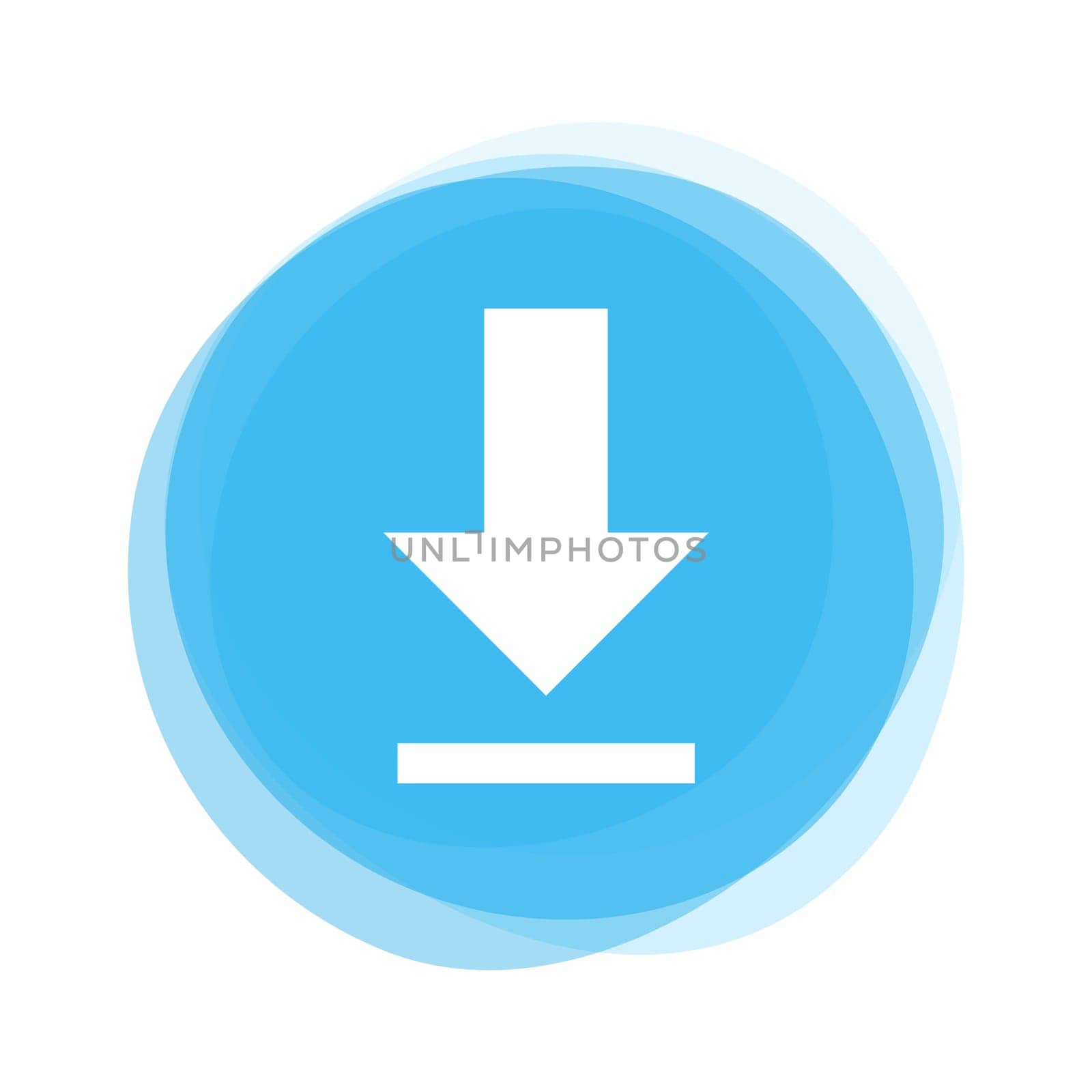 Weißer Download Pfeil auf hellblauem Button by keport