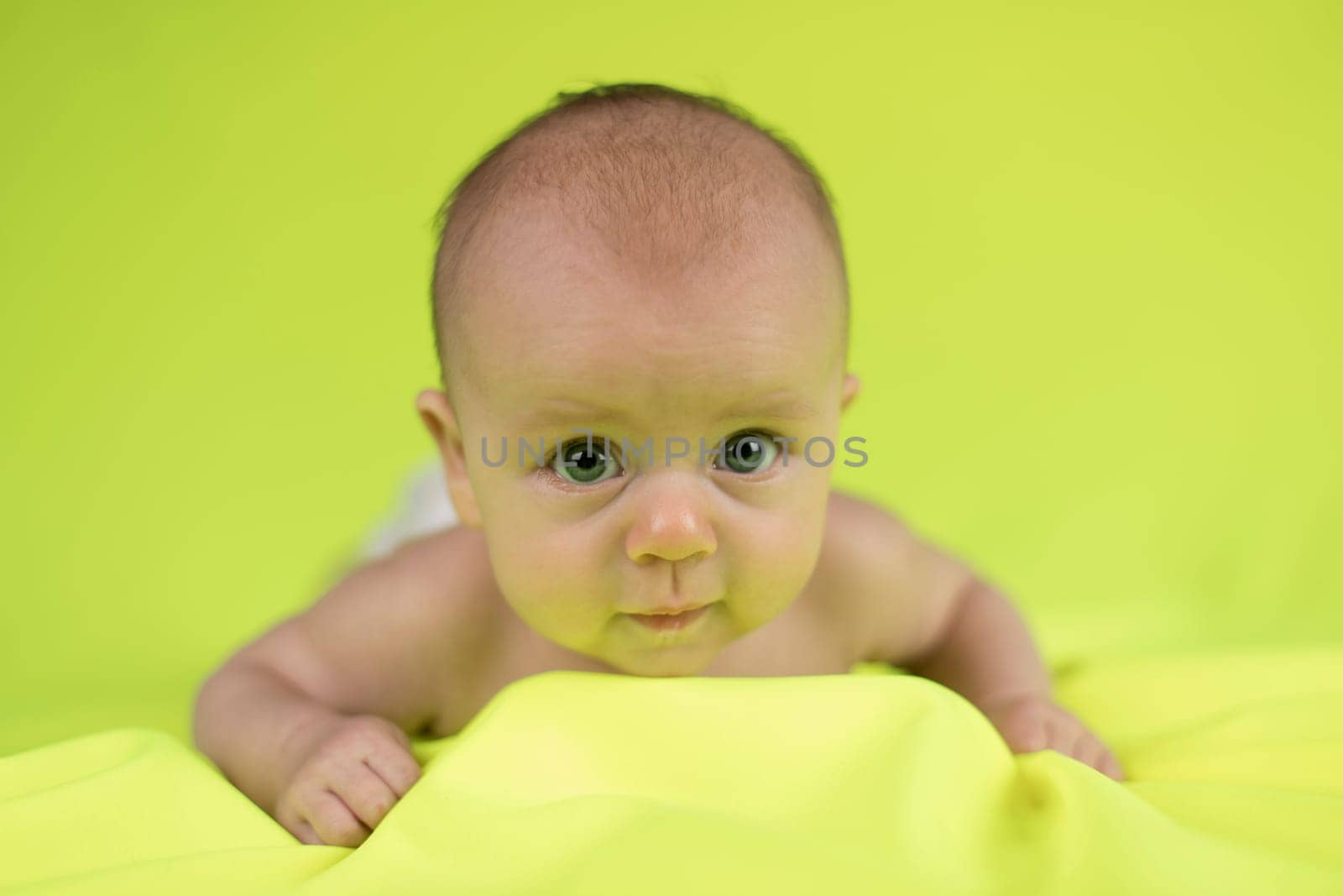 Portrait of a crawling baby