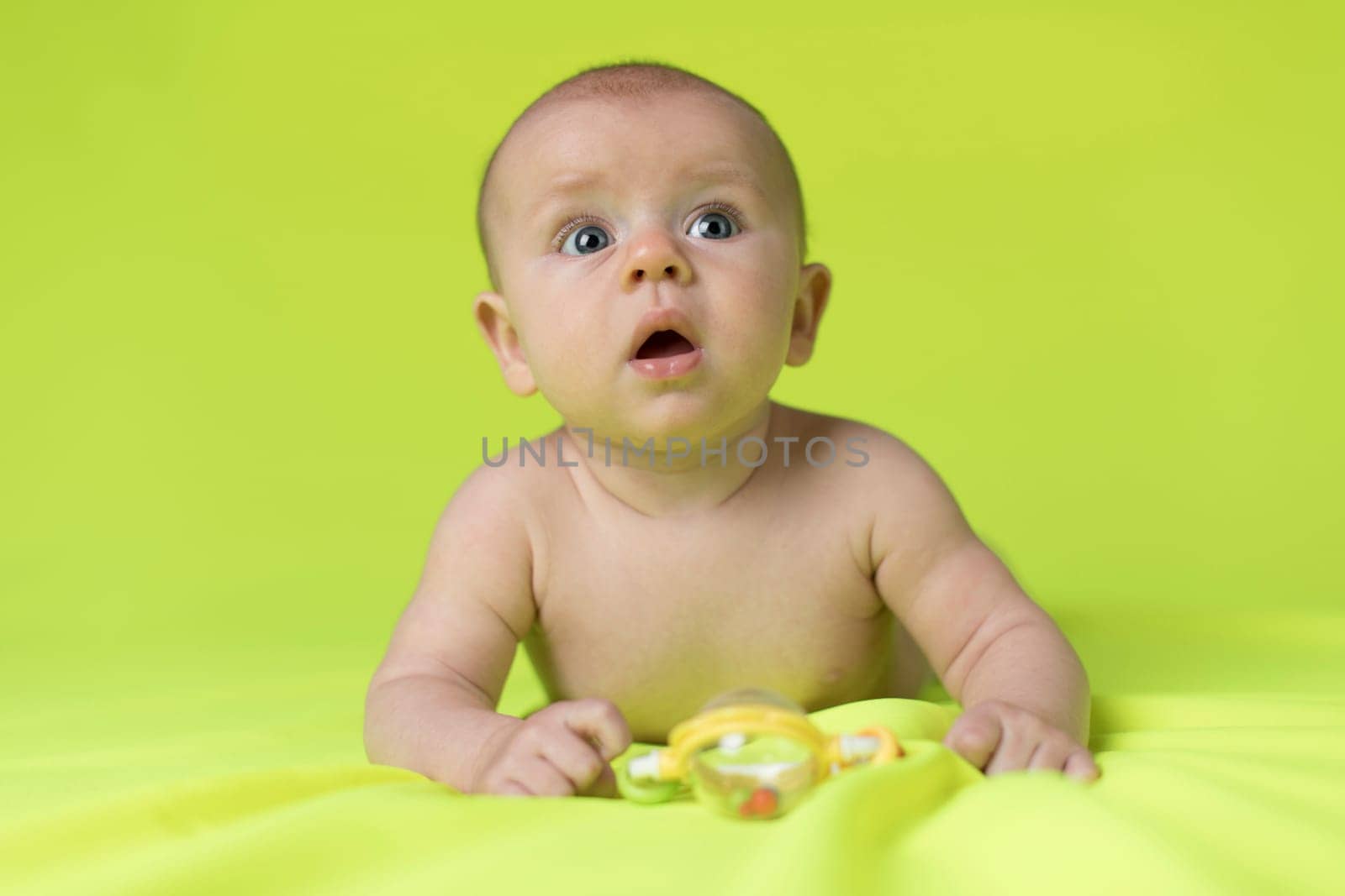 Portrait of a crawling baby