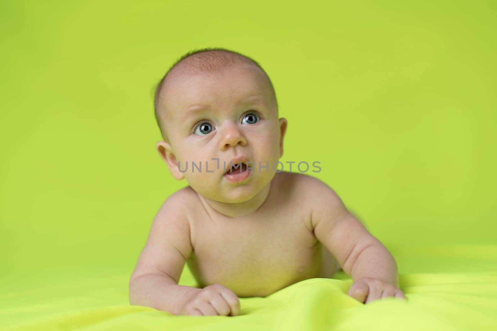 Portrait of a crawling baby