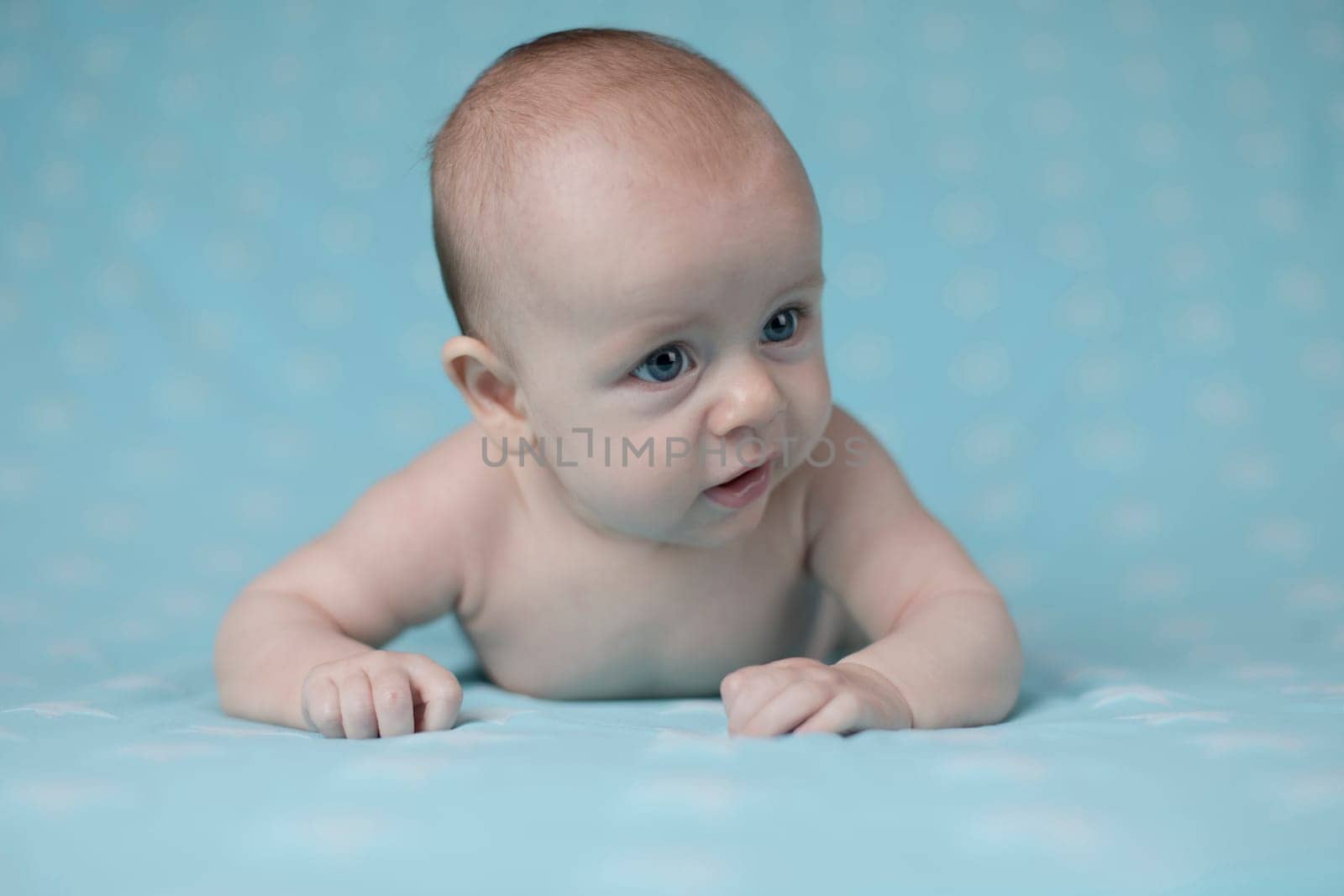 Funny crawling baby girl