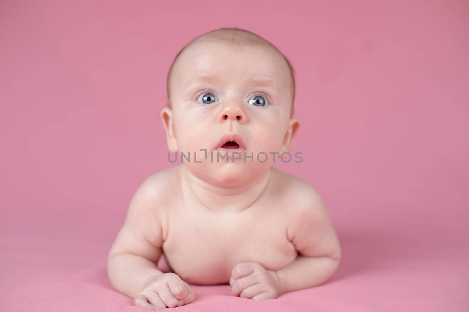 Funny crawling baby girl