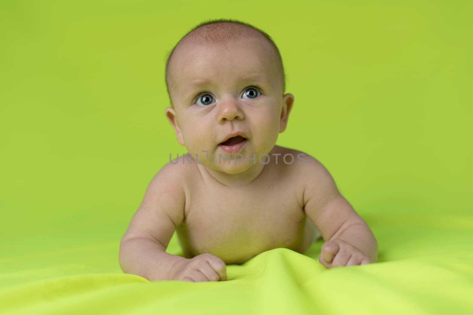 Portrait of a crawling baby