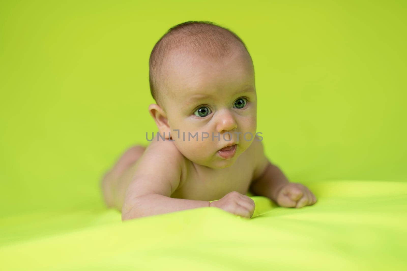 Funny crawling baby girl