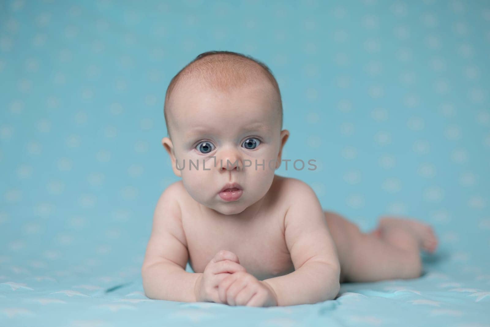 Portrait of a crawling baby