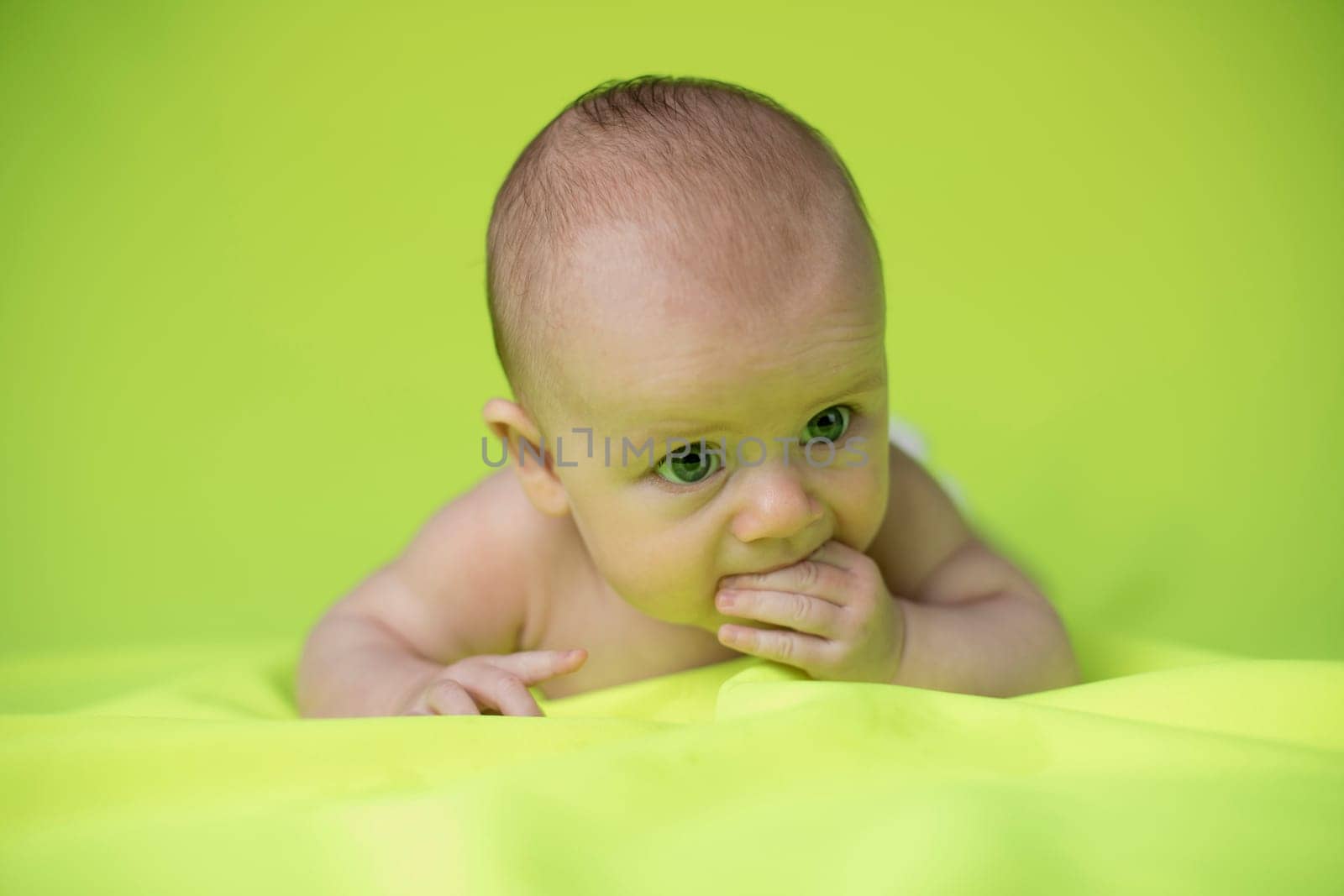 Portrait of a crawling baby