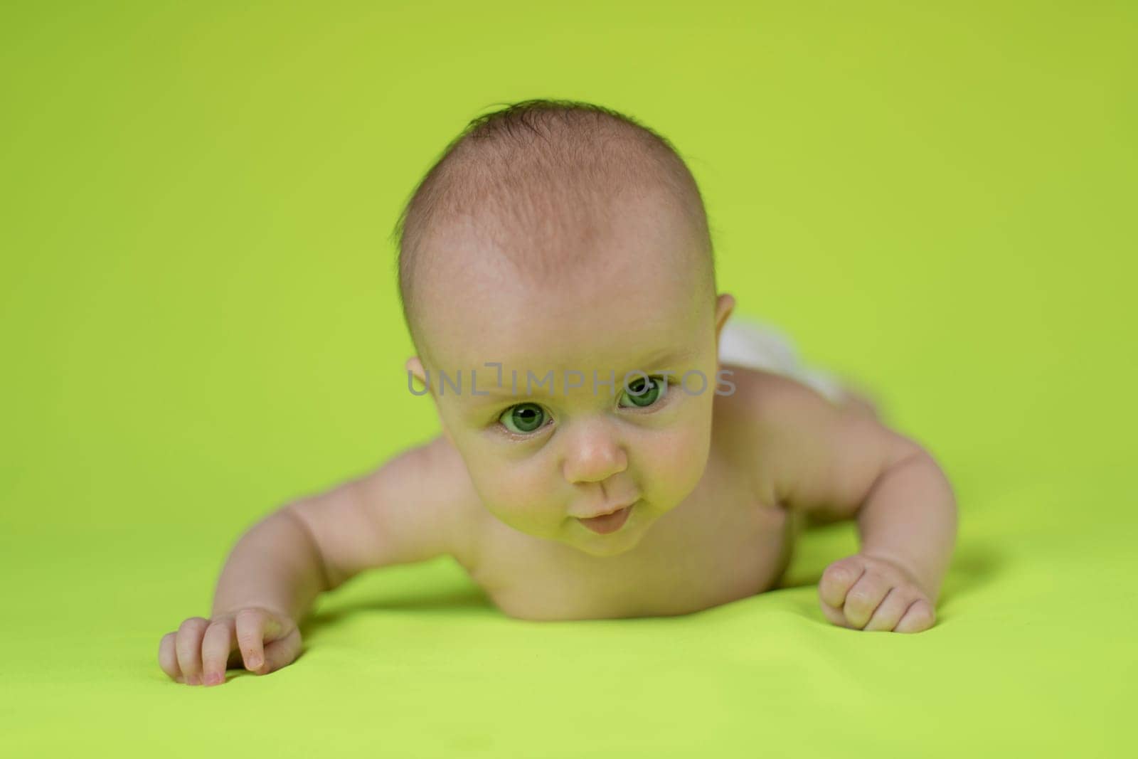 Portrait of a crawling baby