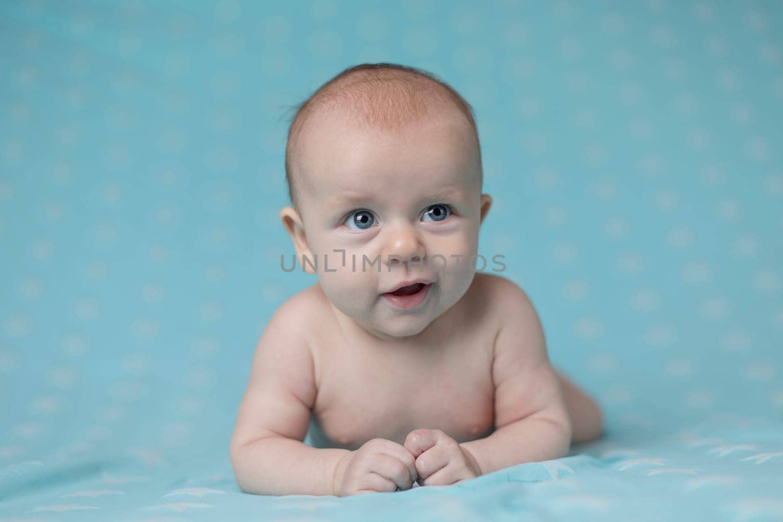 Portrait of a crawling baby