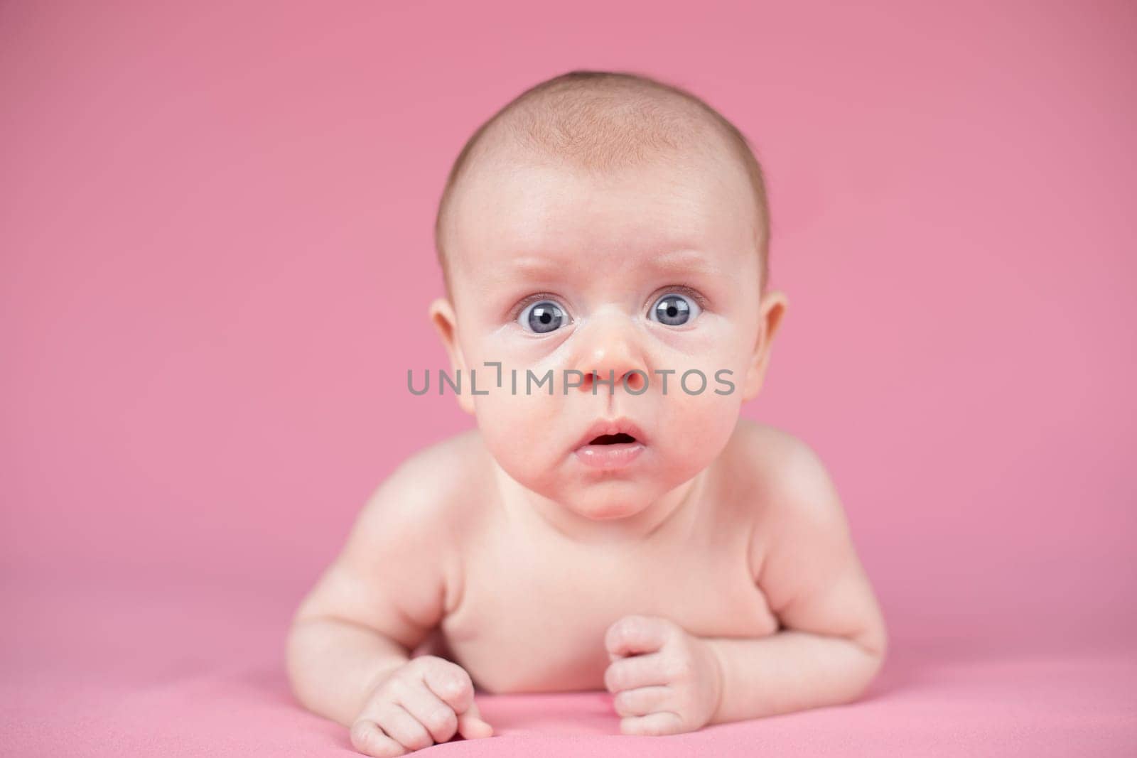 Funny crawling baby girl