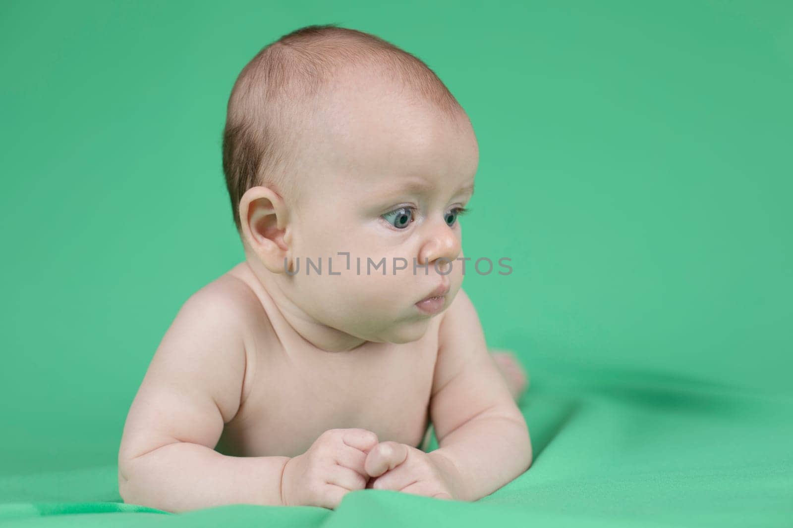 Portrait of a crawling baby