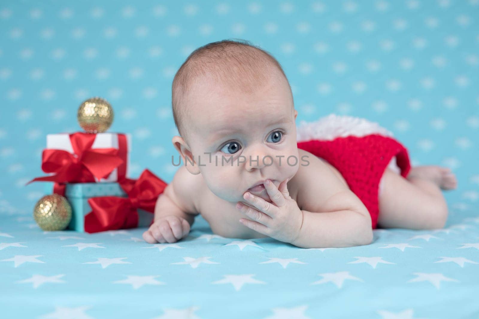 Little cute baby crawling