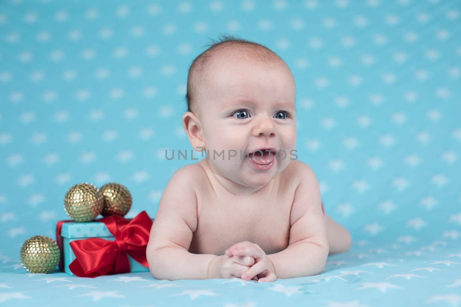 Little cute baby crawling
