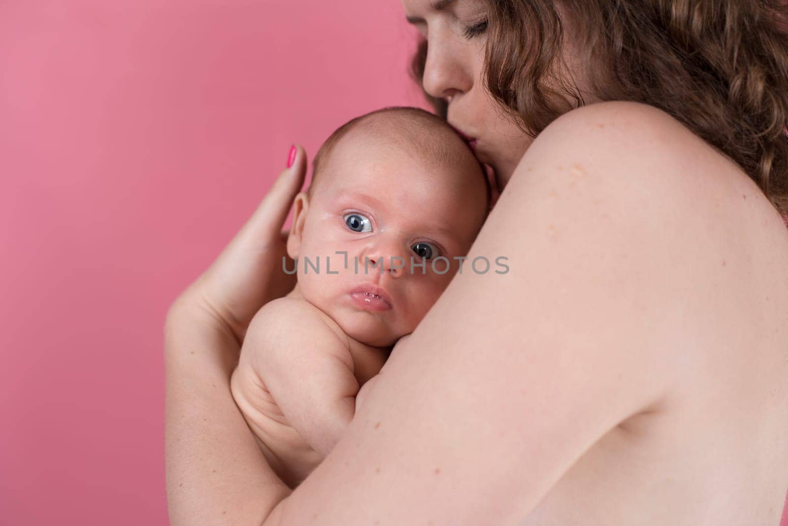 Cute portrait of mother and baby