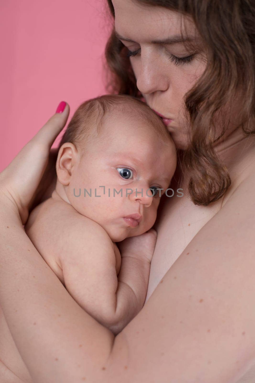 Cute portrait of mother and baby