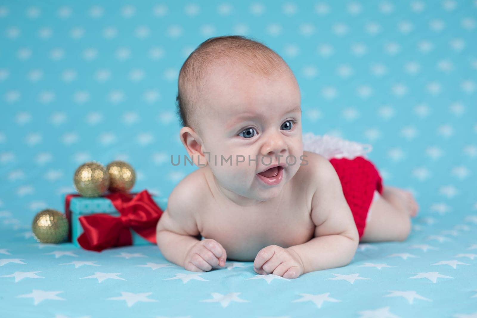 Little cute baby crawling