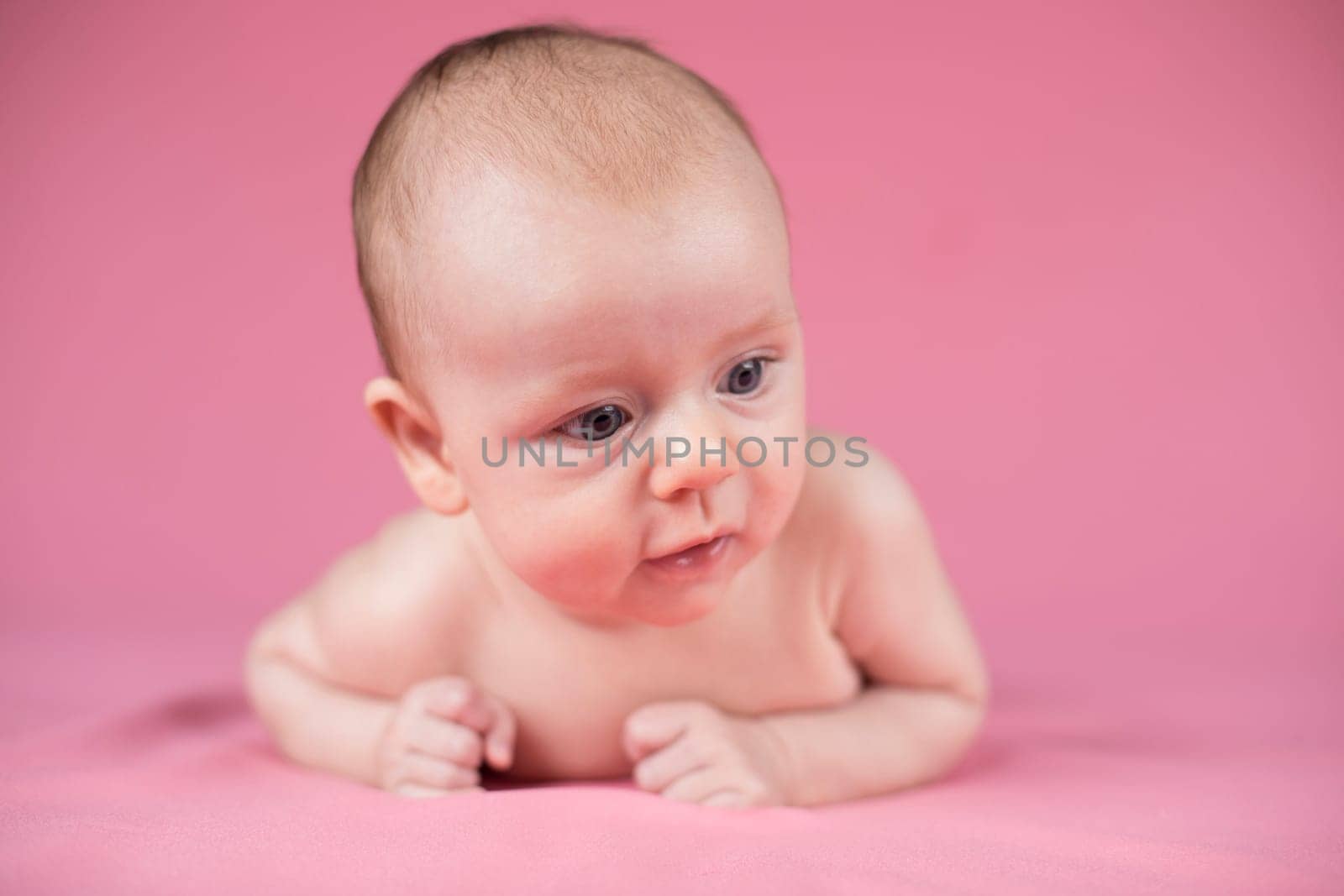 Funny crawling baby girl